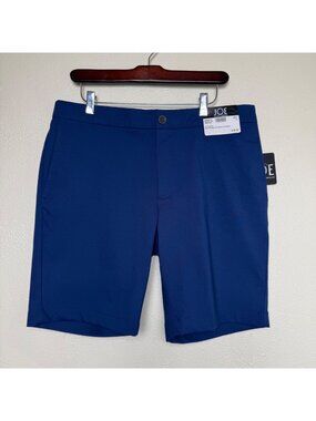 NWT Joseph Abbound Mens FF Hemmed Shorts Blue Stretch Sz 36